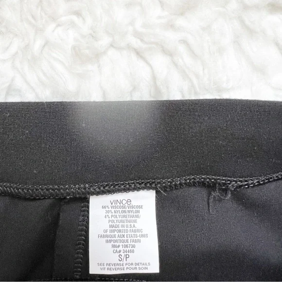 VINCE Ponte Knit Back-Seam Pull On Stretch Legging Pants in black size small - Picture 5 of 6